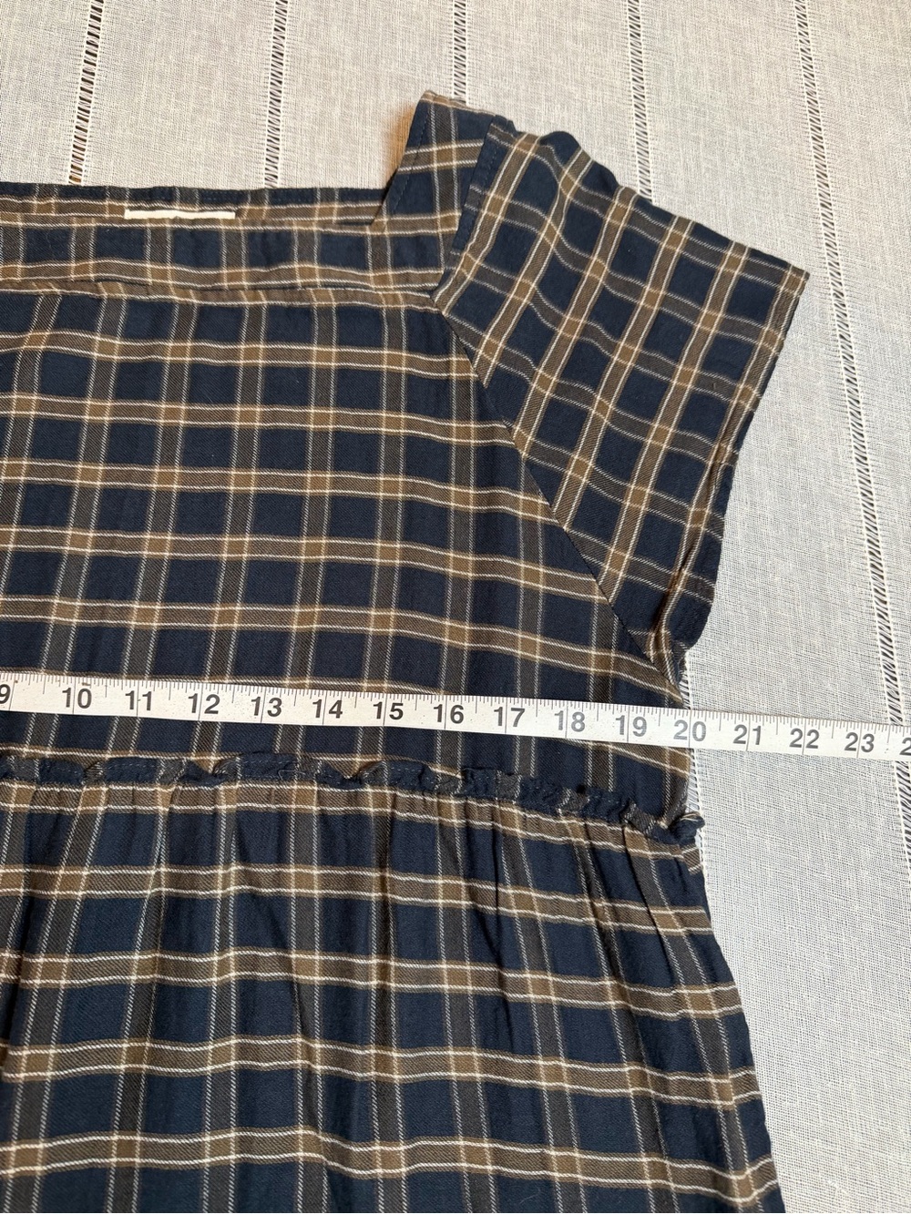 Natural Life Flannel Plaid Tiered Maxi Dress Boho Cottagecore Farmhouse Large - Picture 10 of 12